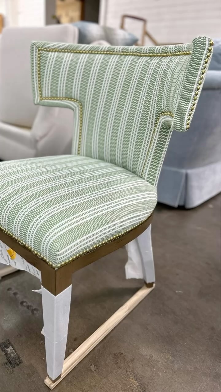 Sherrill Furniture Striped Skirted Accent Arm Chair 